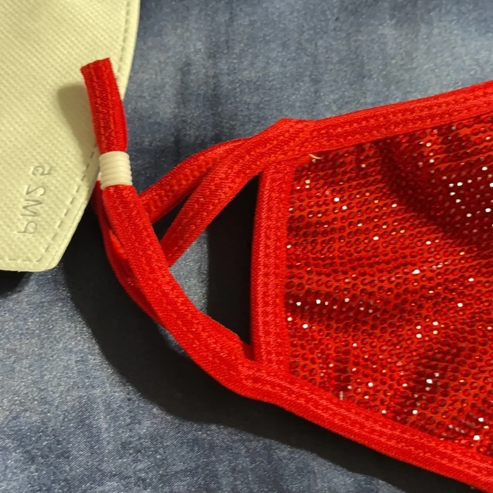 6/$20 New red sparkle face mask